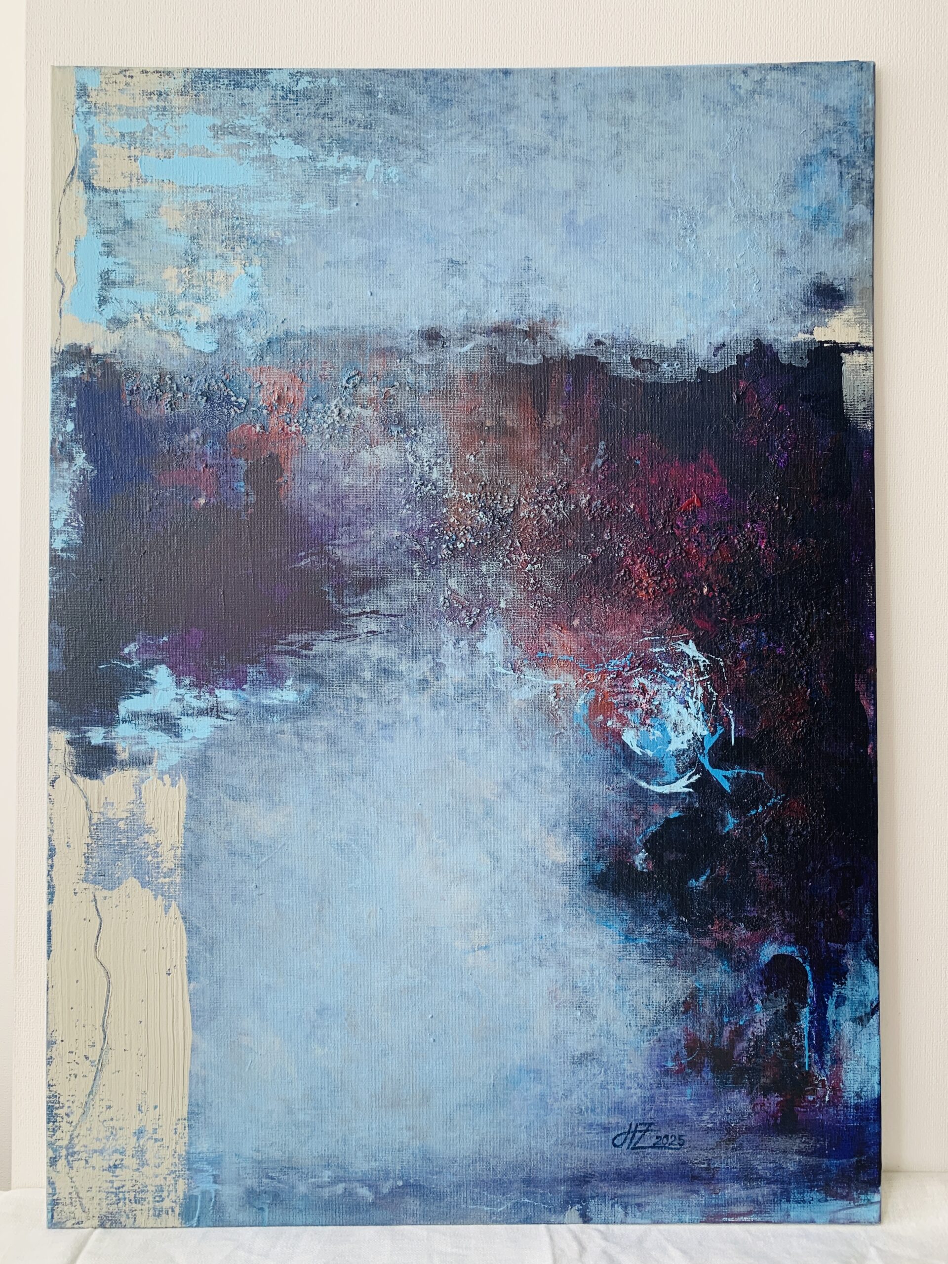 Abstract Acrylic Painting on canvas on cardboard