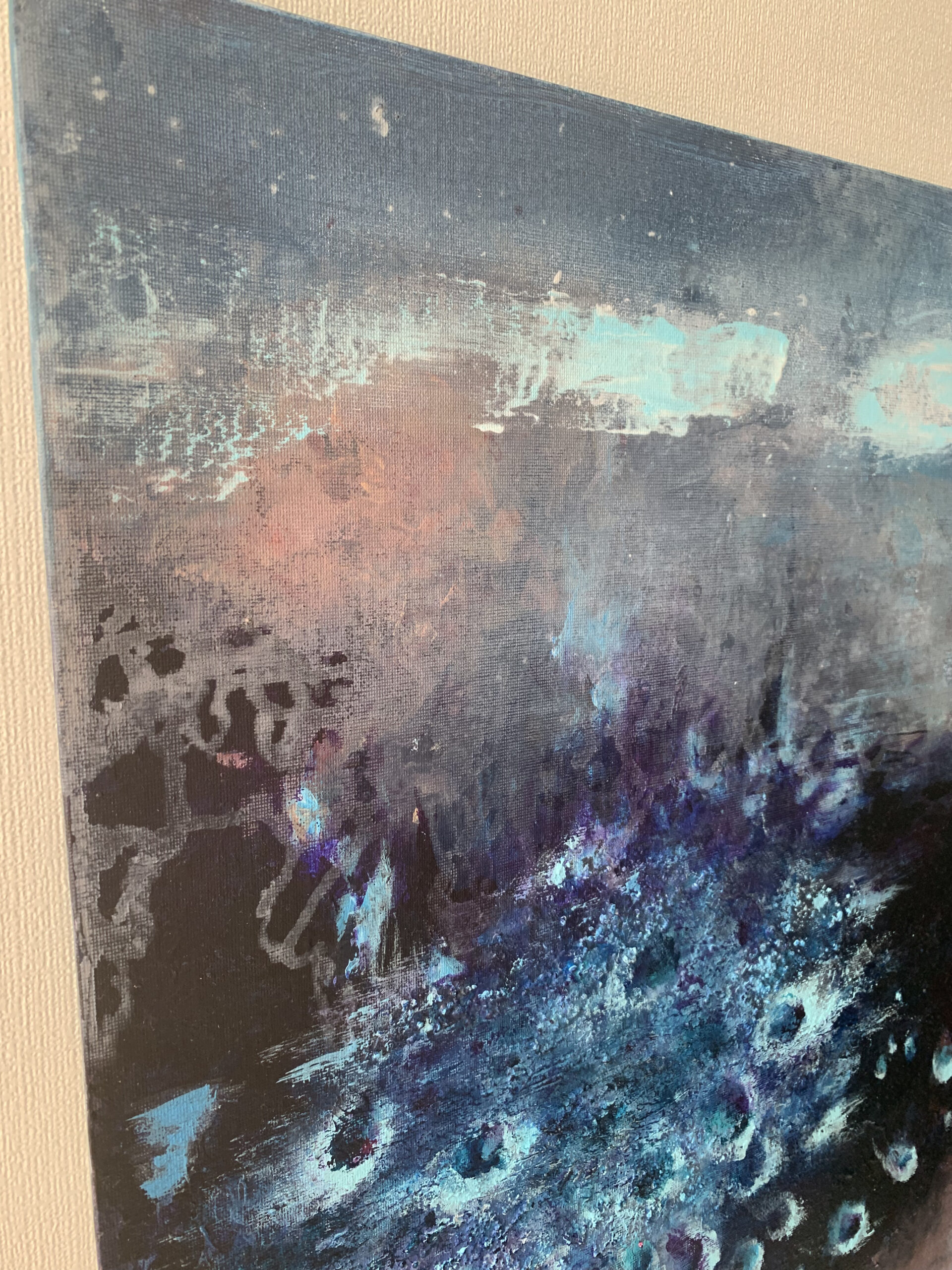 Abstract Acrylic Painting On canvas On Cardboard