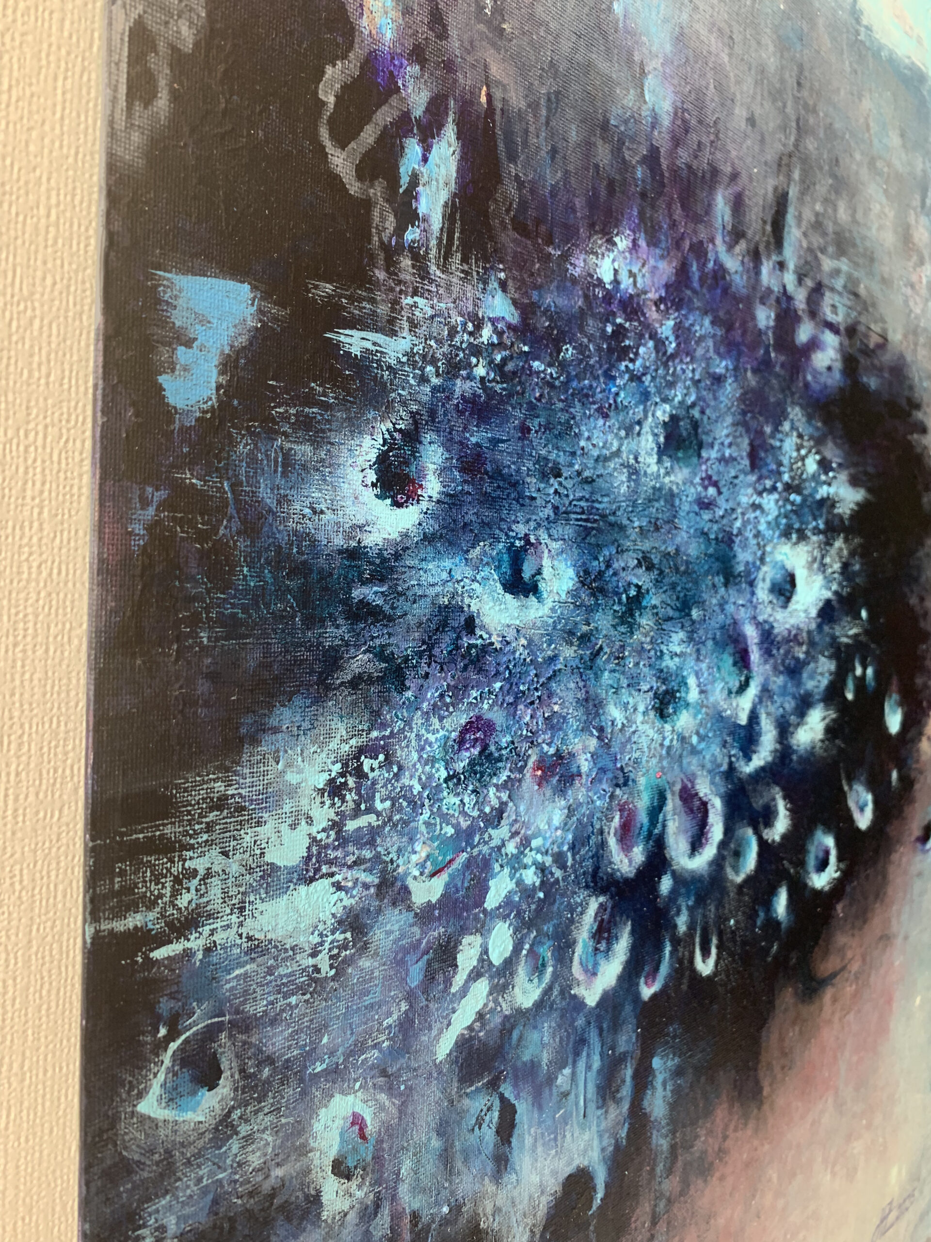 Abstract Acrylic Painting On Canvas On Cardboard