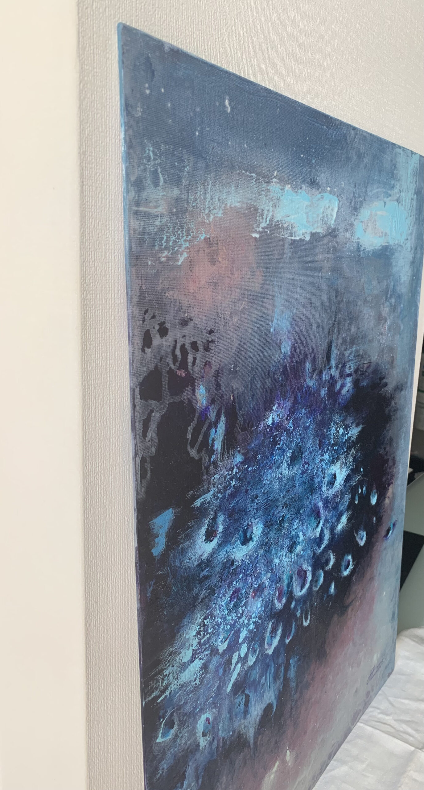 Abstract Acrylic Painting On Canvas On Cardboard