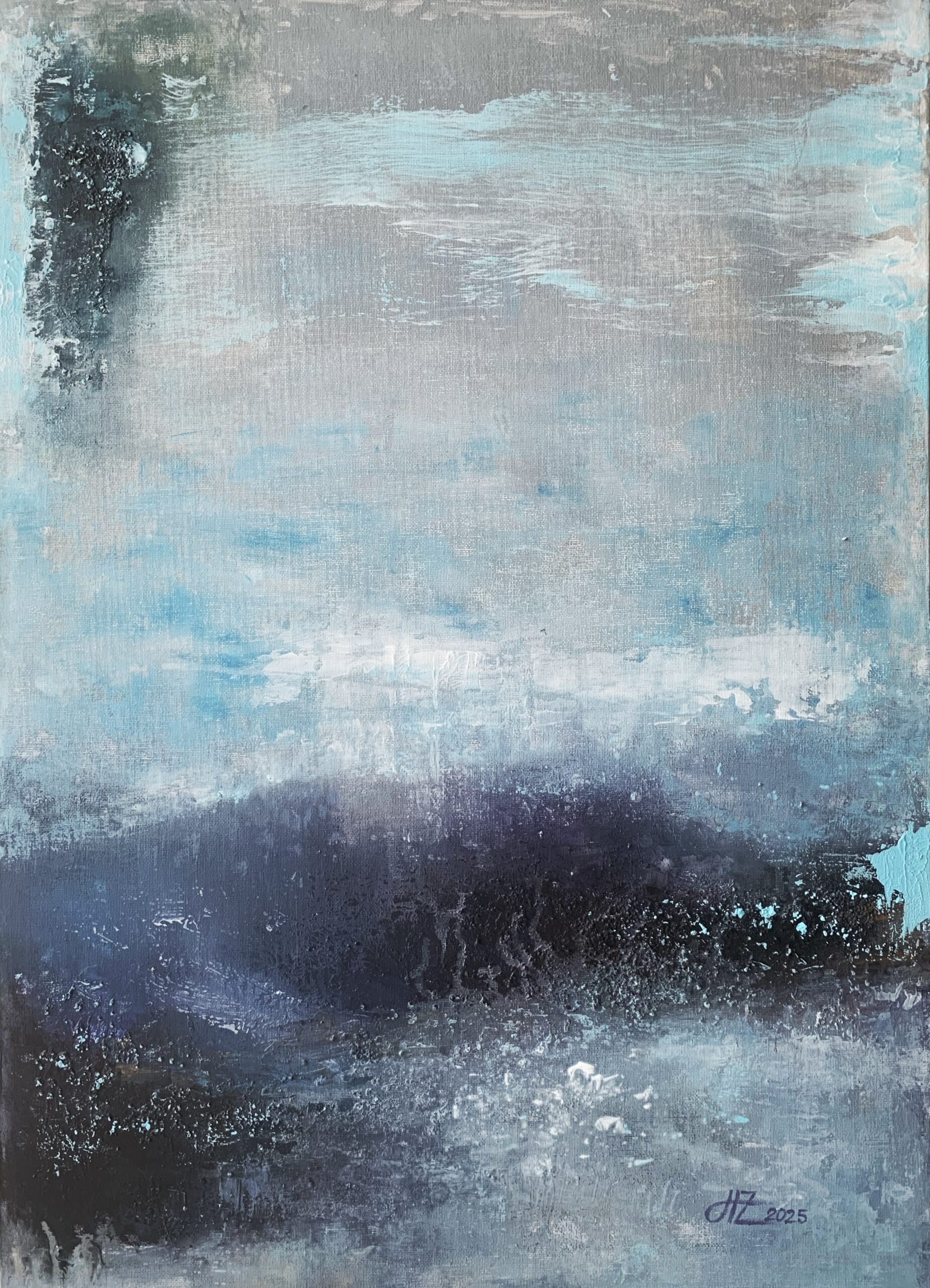 Abstract Acrylic Painting on canvas on cardboard