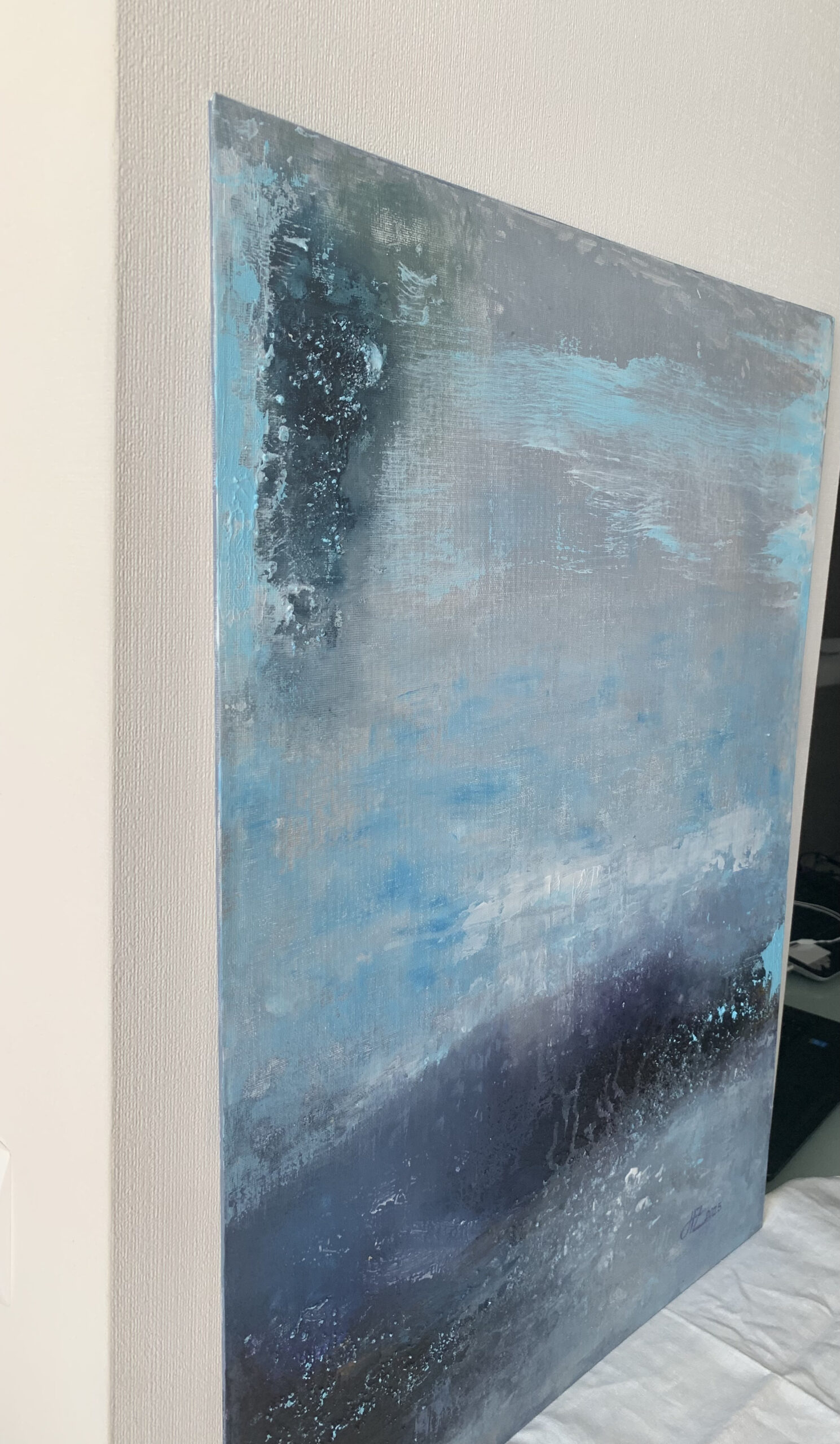 Abstract Acrylic Painting On Canvas On Cardboard