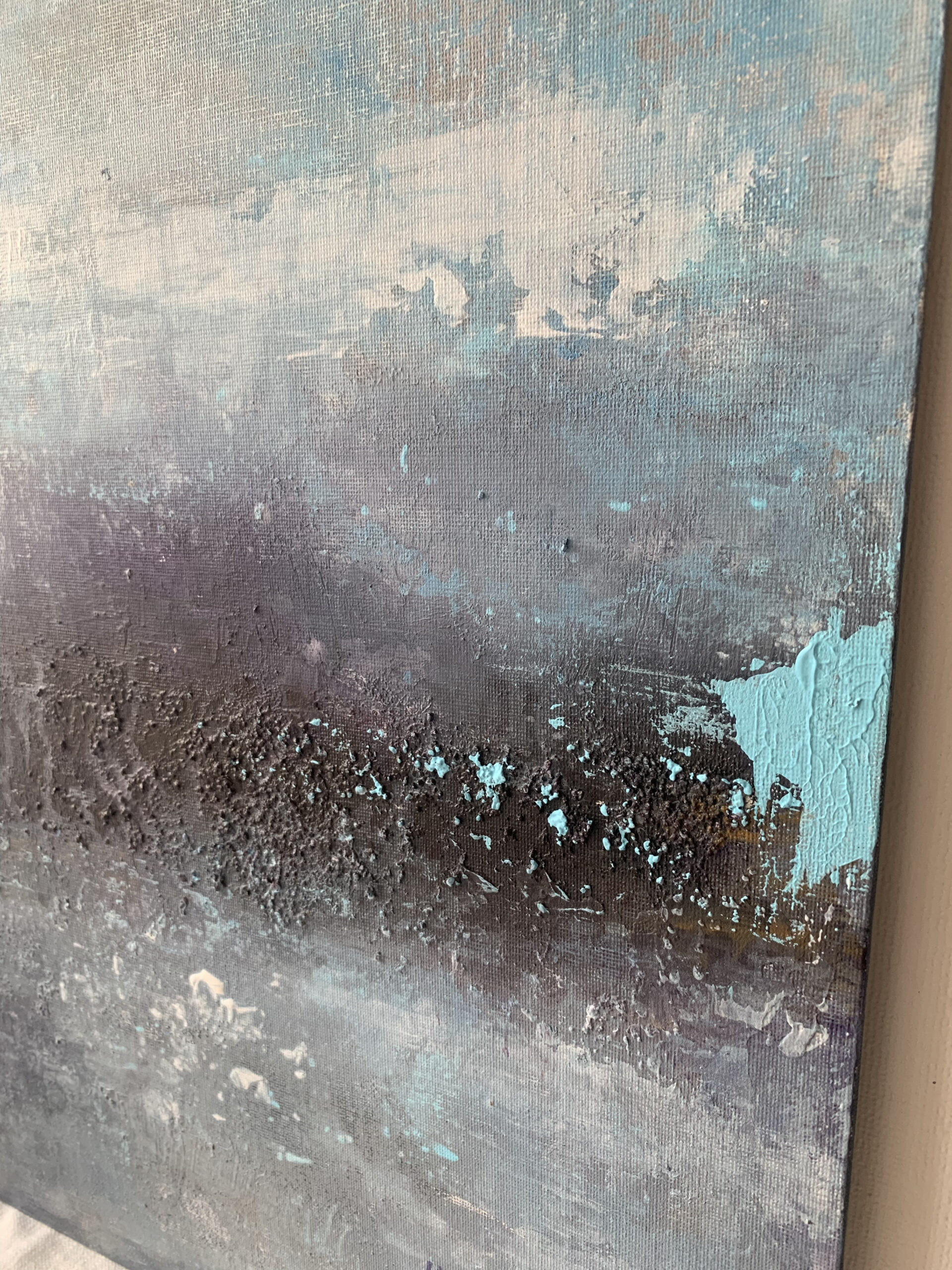 Abstract Acrylic Painting On Canvas On Cardboard