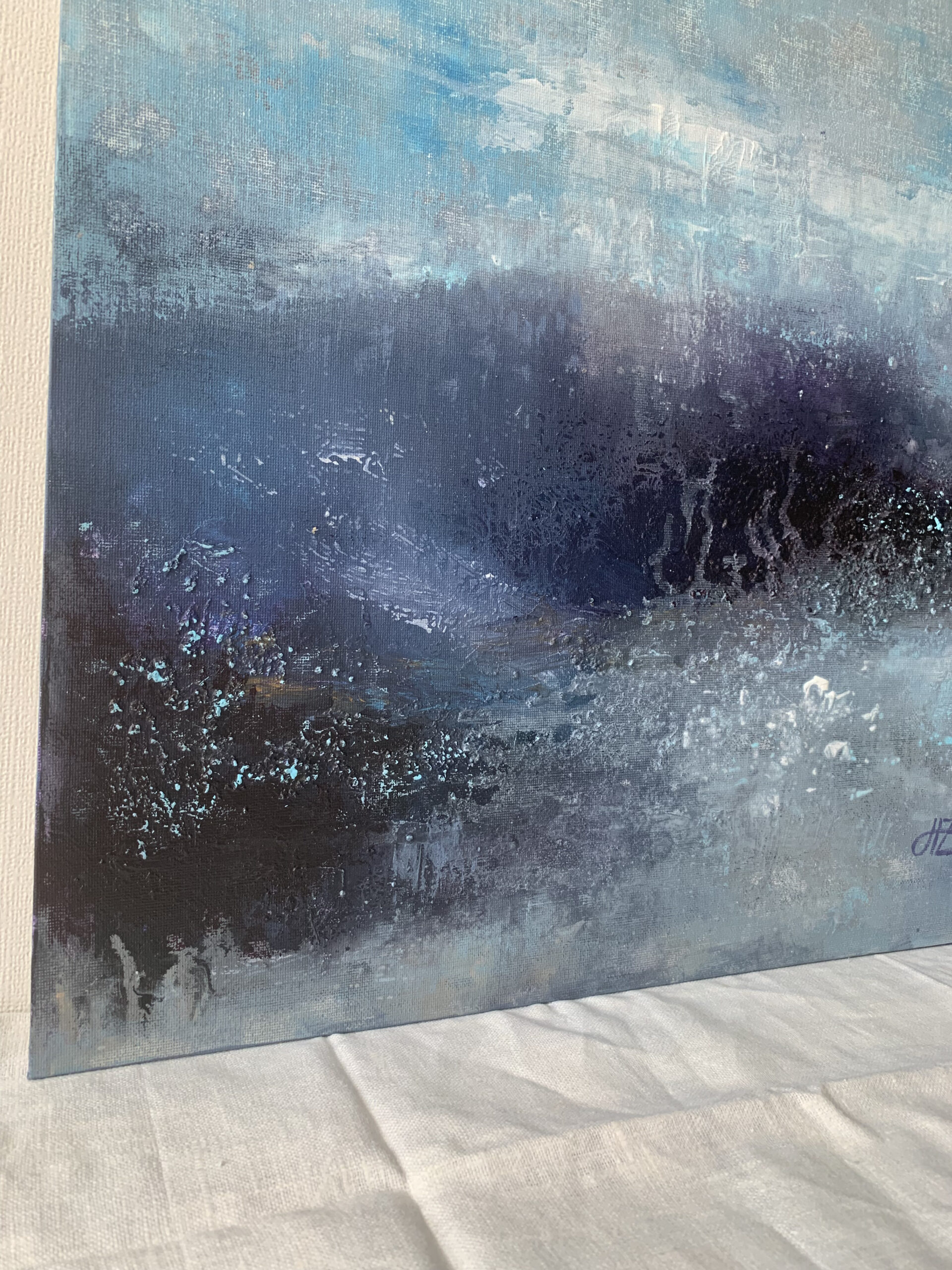 Abstract Acrylic Painting On Canvas On Cardboard