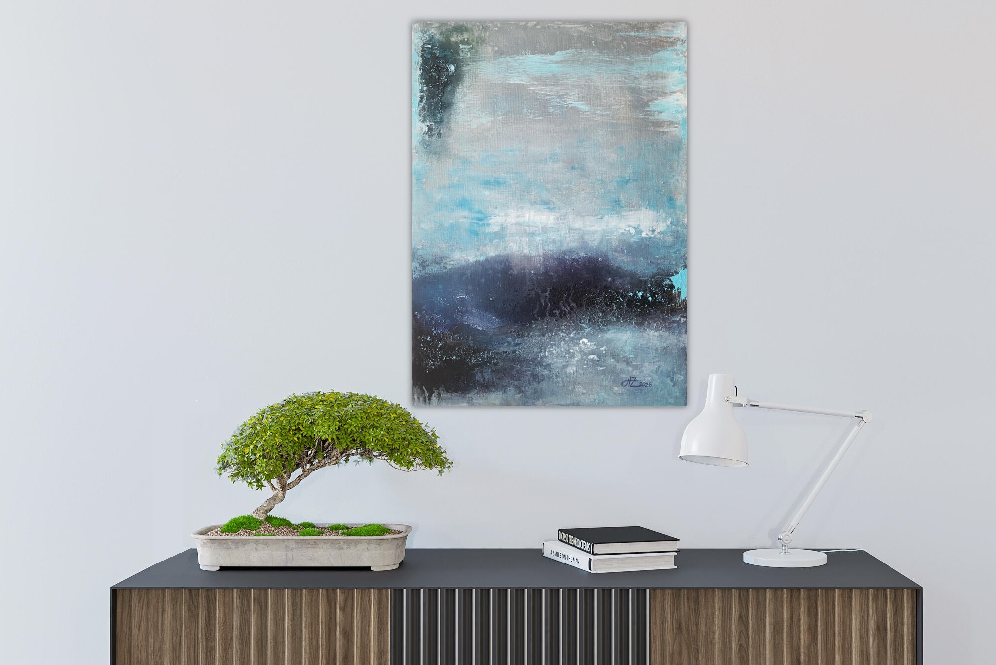 Abstract Acrylic Painting On Canvas On Cardboard