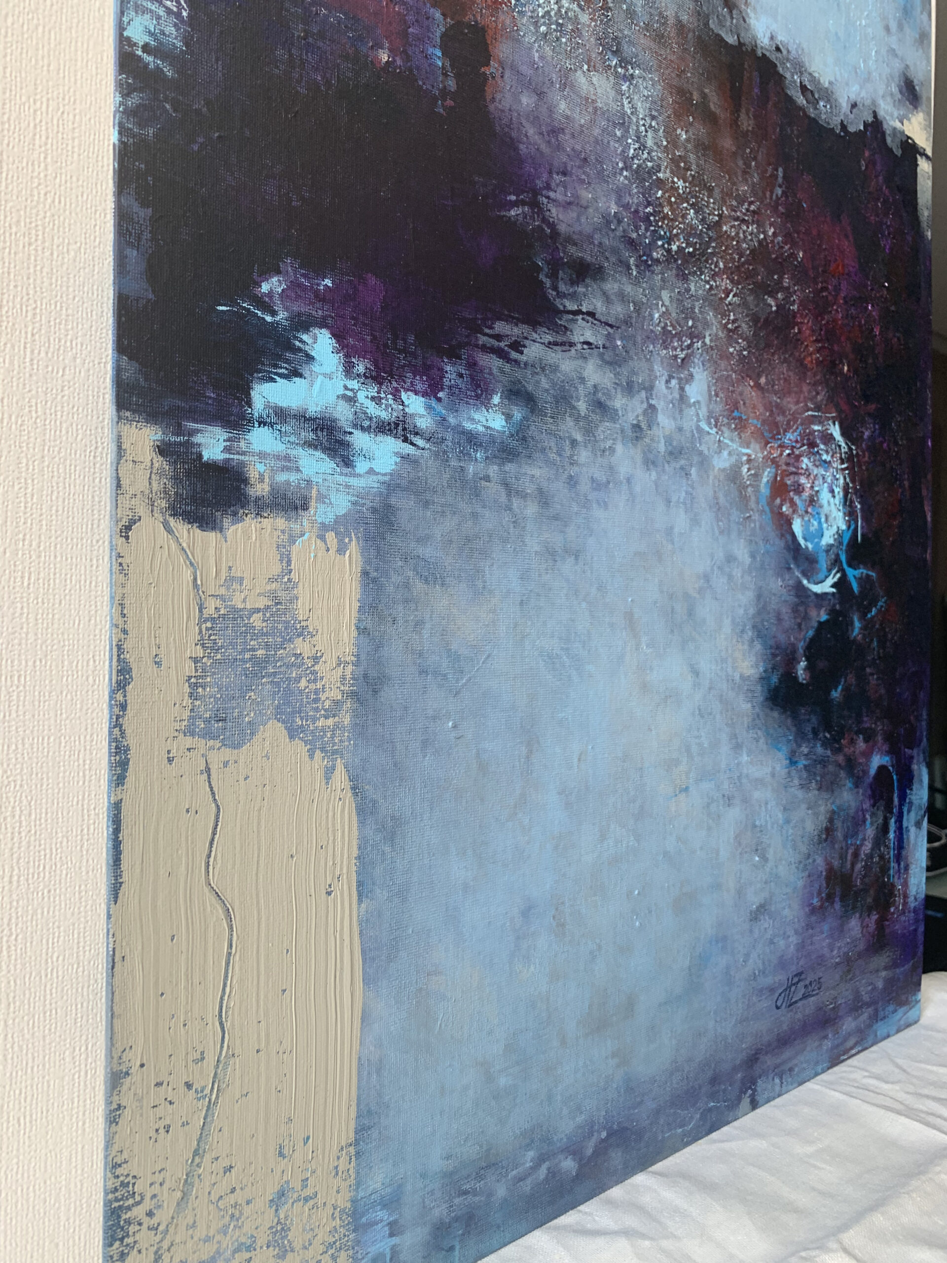 Abstract Acrylic Painting on canvas on cardboard