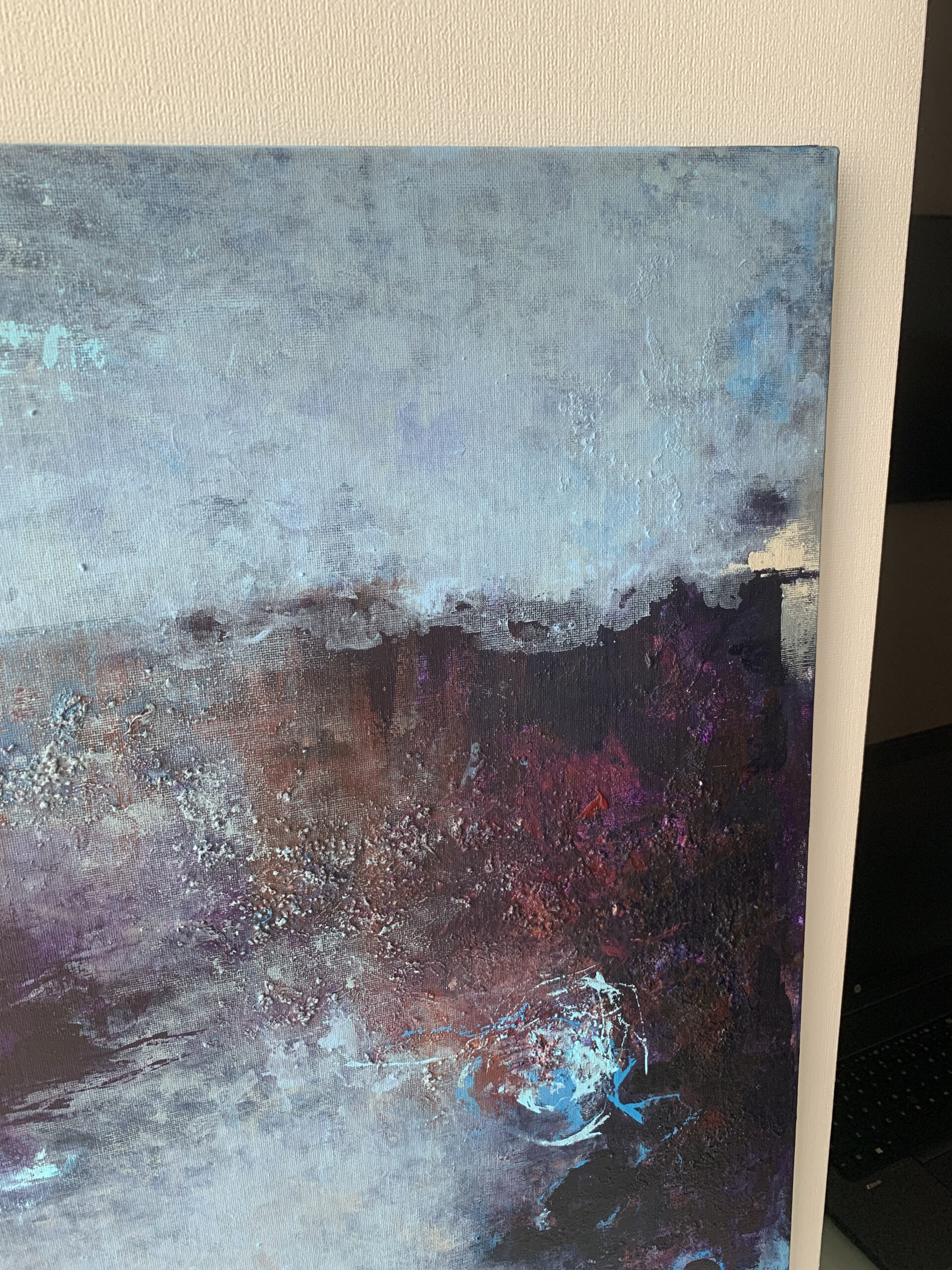 Abstract Acrylic Painting on canvas on cardboard