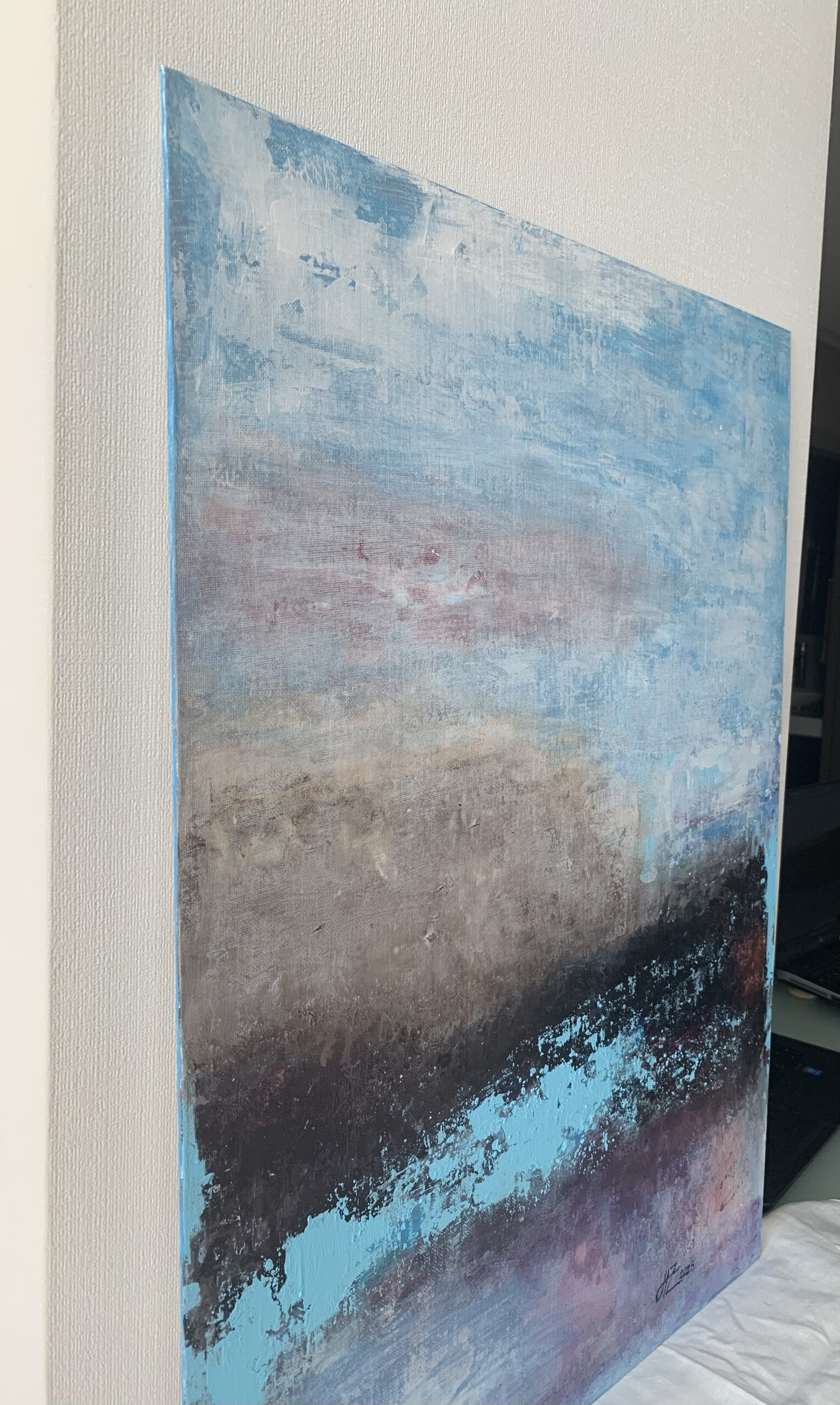 Abstract Acrylic Painting On Canvas On Cardboard