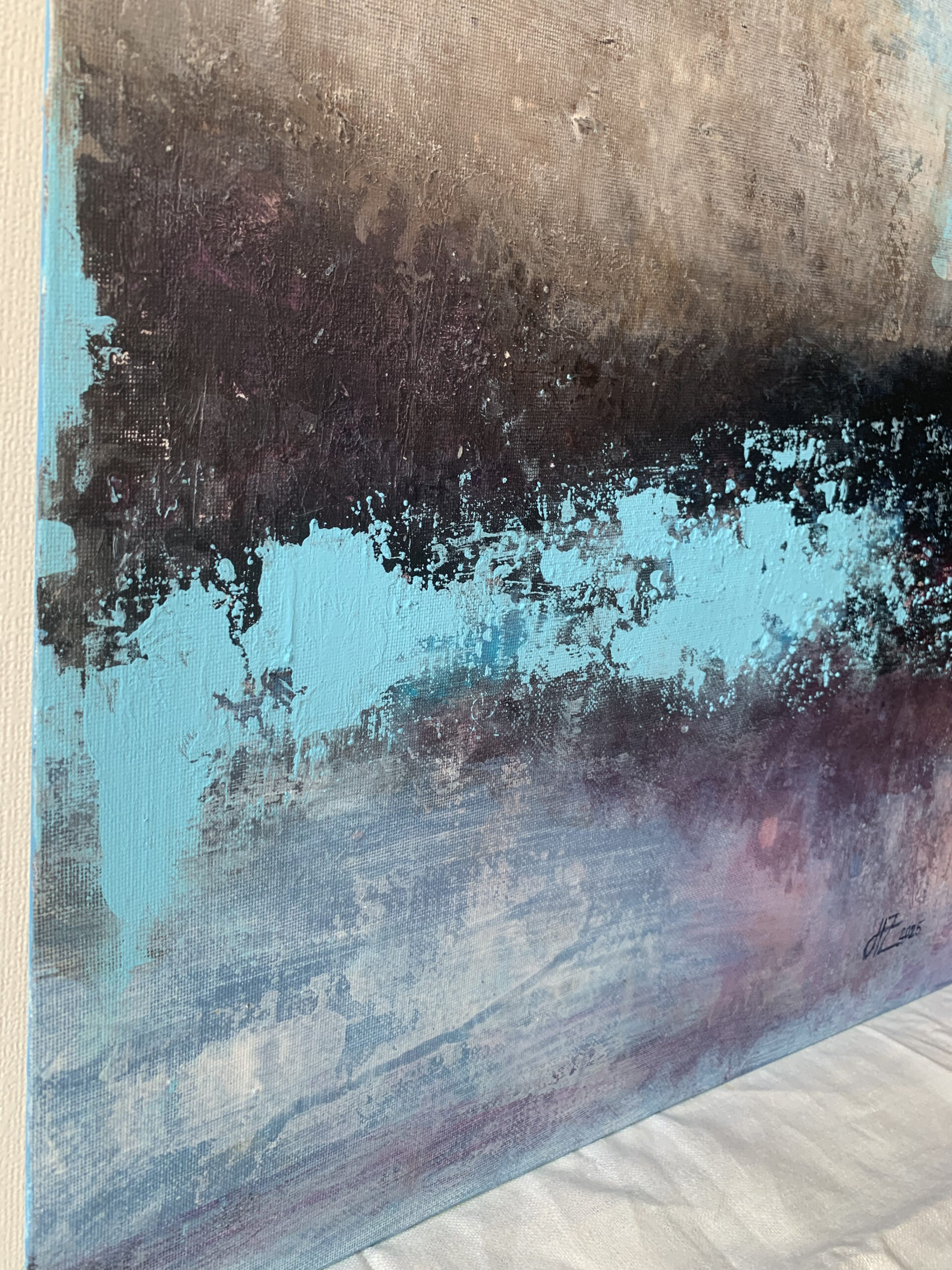 Abstract Acrylic Painting On Canvas On Cardboard