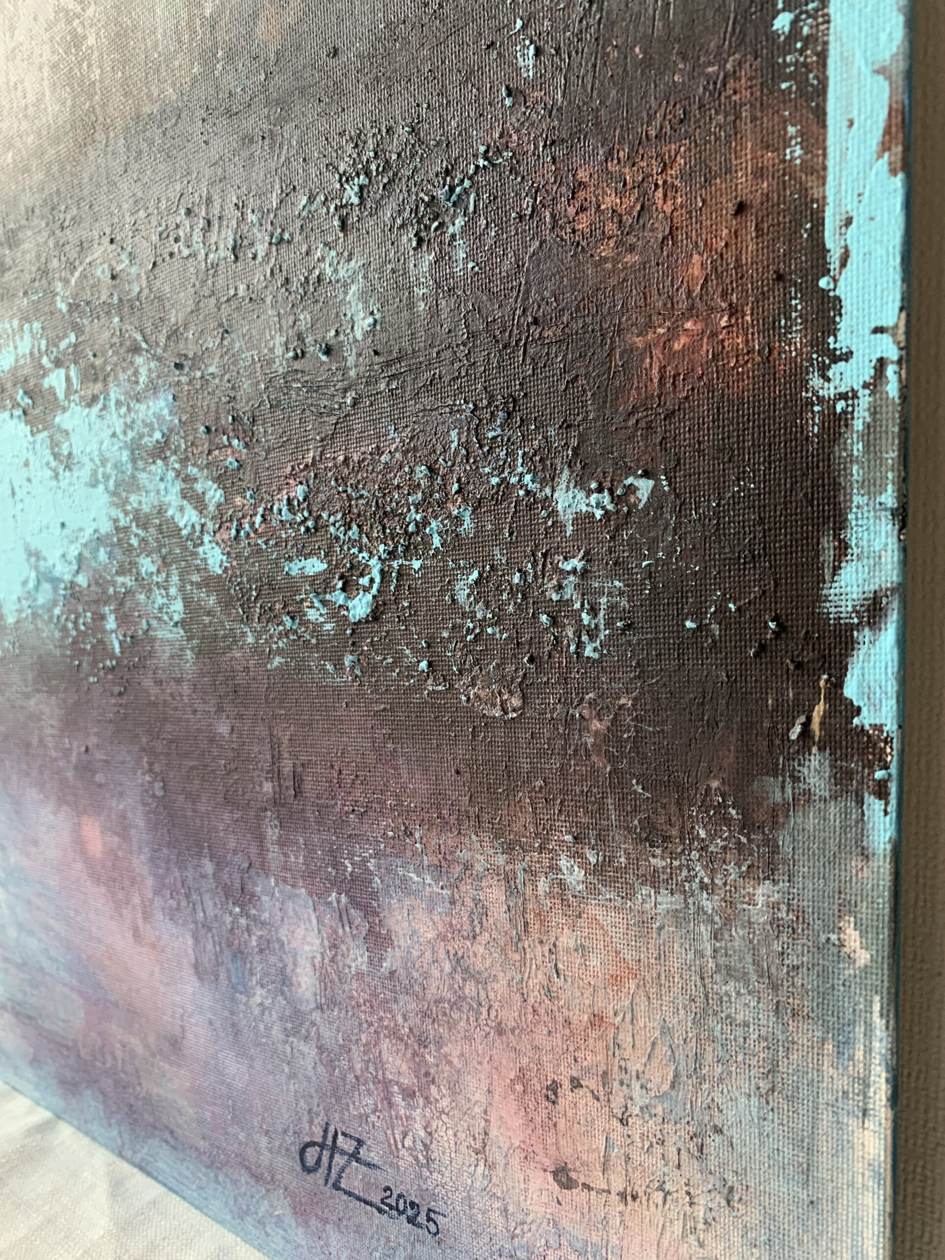 Abstract Acrylic Painting On Canvas On Cardboard