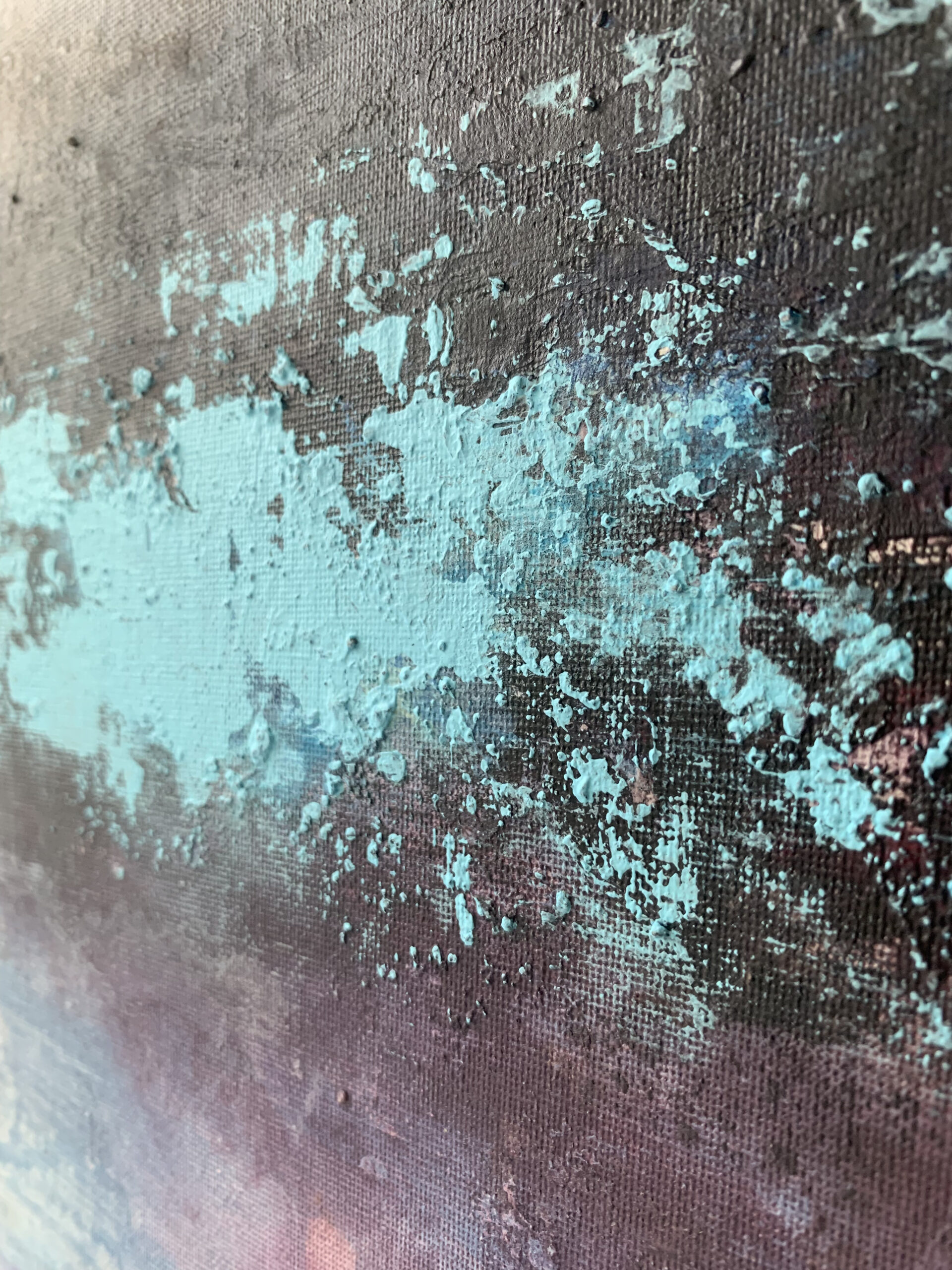 Abstract Acrylic Painting On Canvas On Cardboard