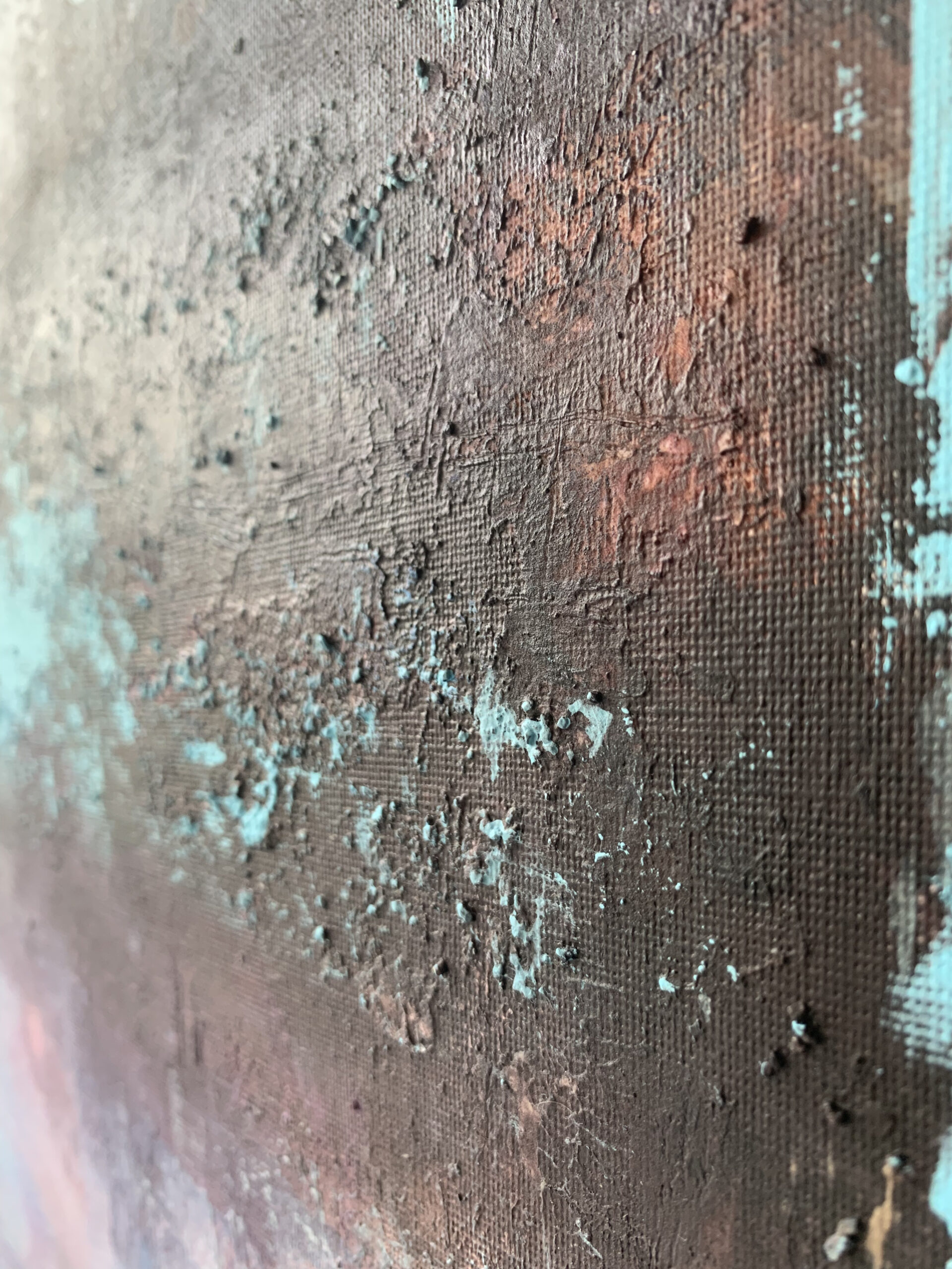 Abstract Acrylic Painting On Canvas On Cardboard