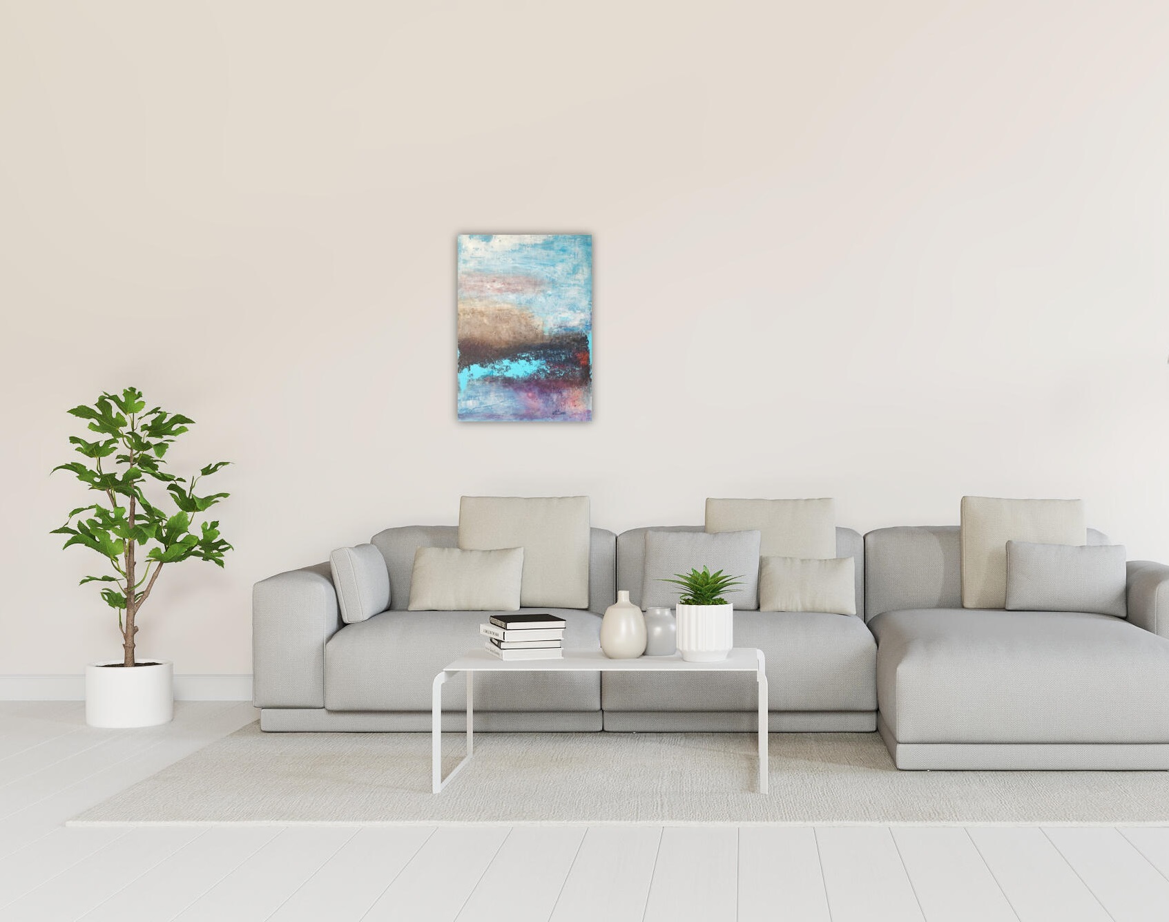 Abstract Acrylic Painting On Canvas On Cardboard