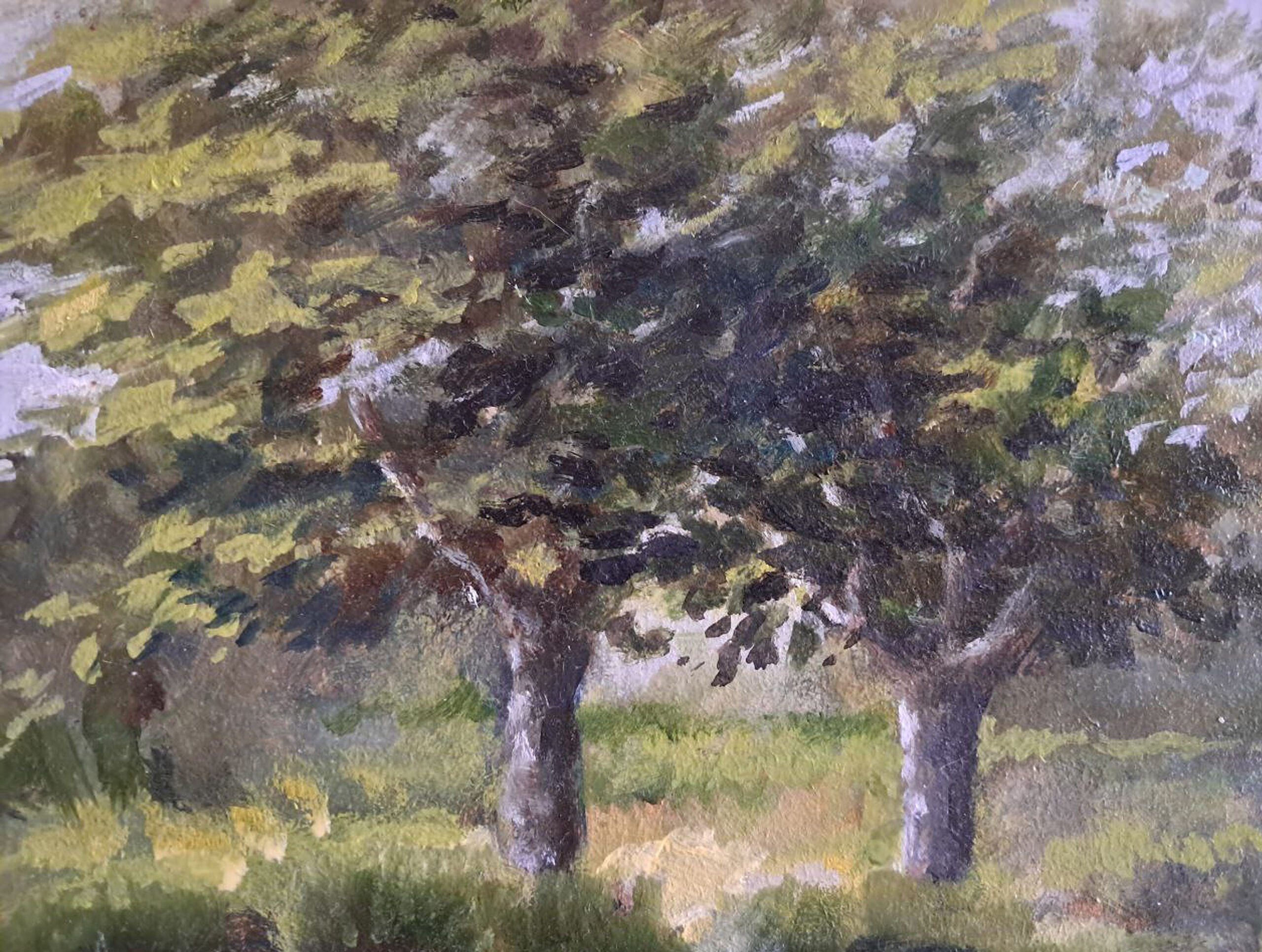 Original oil painting – “On banks of the river Uzh”. Oil on primed fiberboard 17.5 x 13.5 in - Image 10