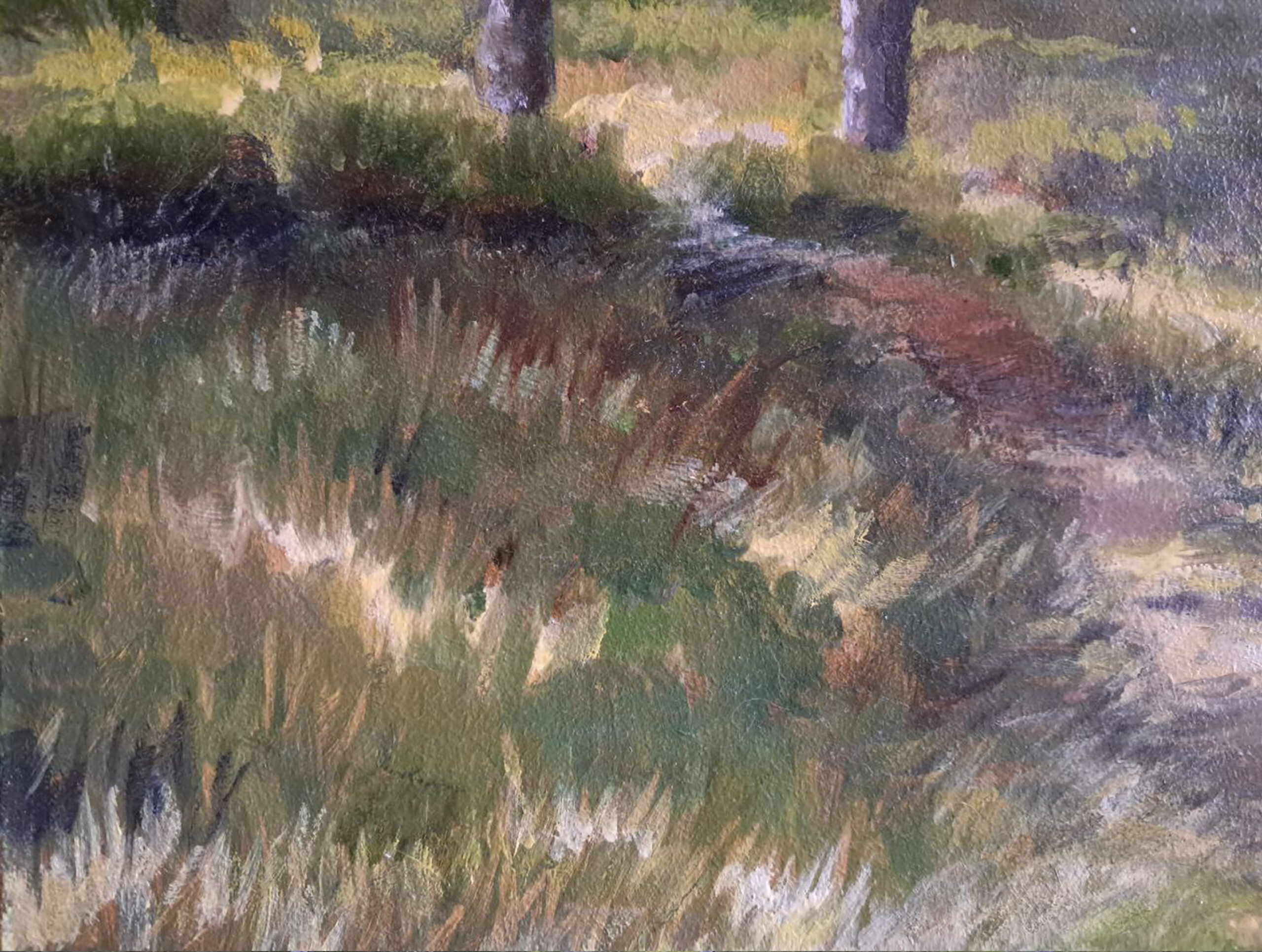 Original oil painting – “On banks of the river Uzh”. Oil on primed fiberboard 17.5 x 13.5 in - Image 8