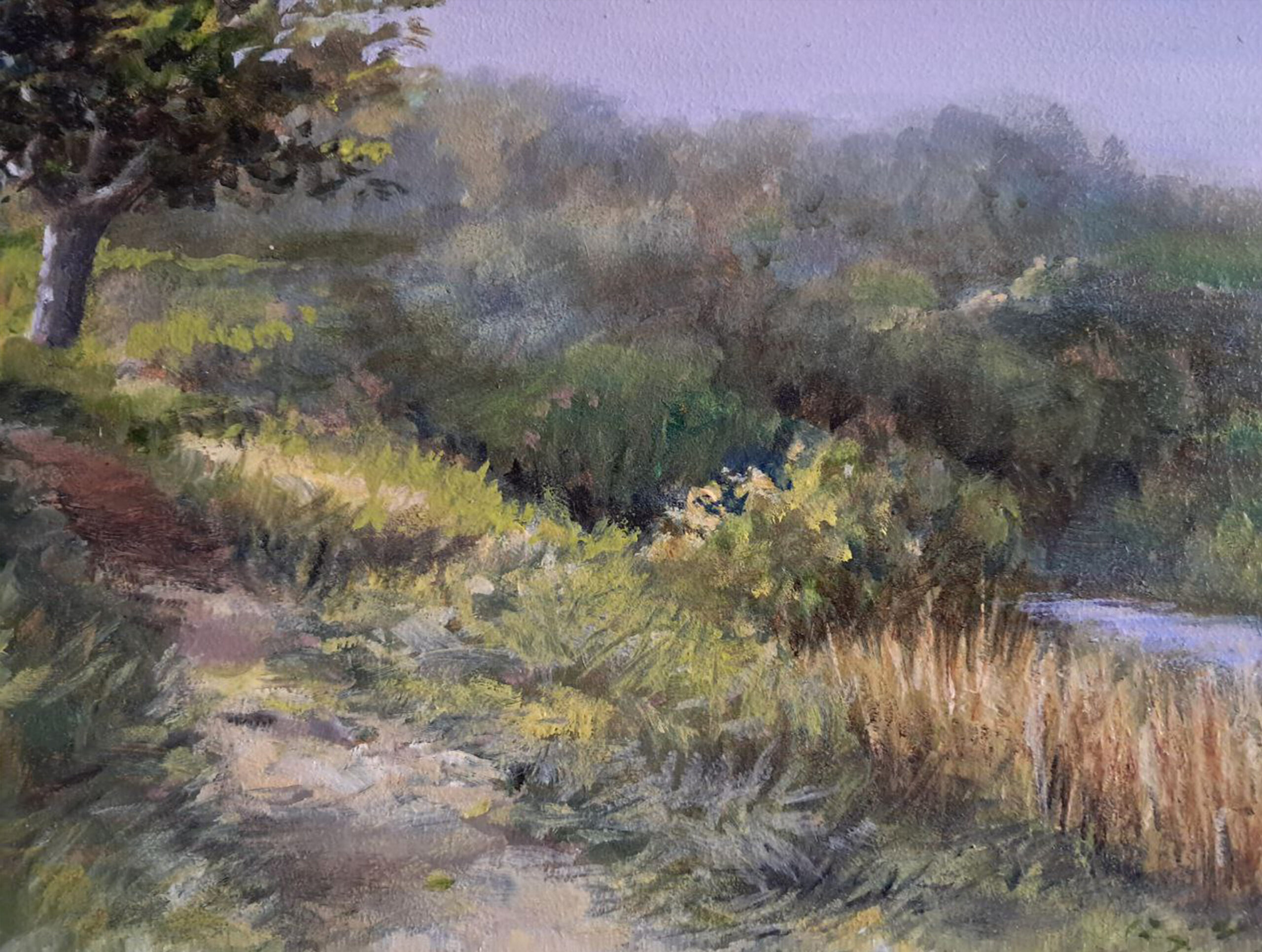 Original oil painting – “On banks of the river Uzh”. Oil on primed fiberboard 17.5 x 13.5 in - Image 6