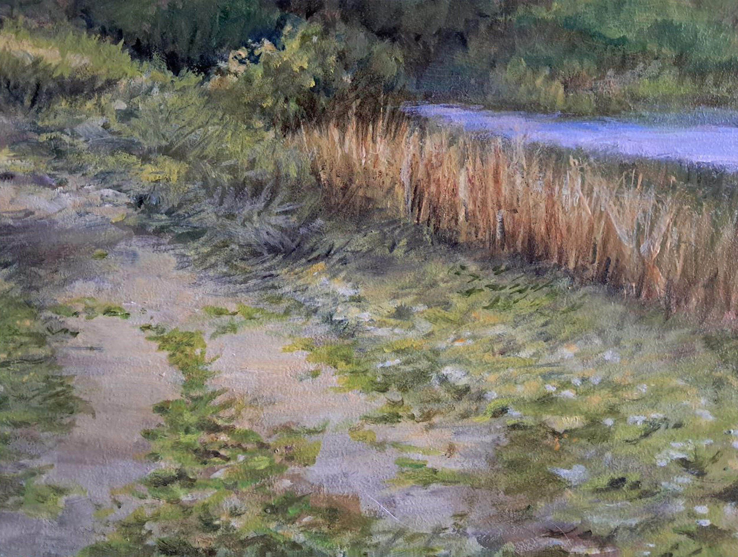 Original oil painting – “On banks of the river Uzh”. Oil on primed fiberboard 17.5 x 13.5 in - Image 5