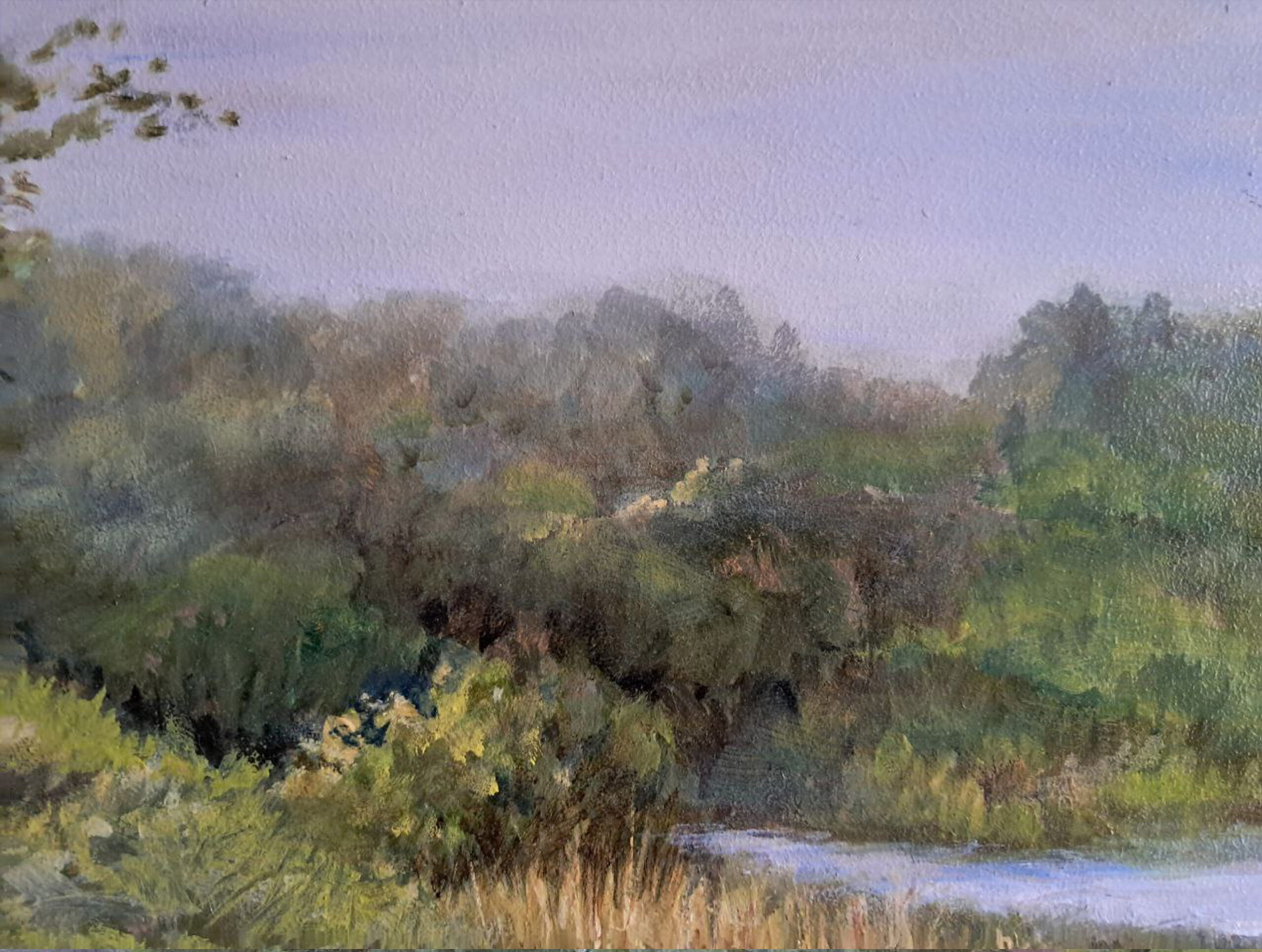Original oil painting – “On banks of the river Uzh”. Oil on primed fiberboard 17.5 x 13.5 in - Image 4