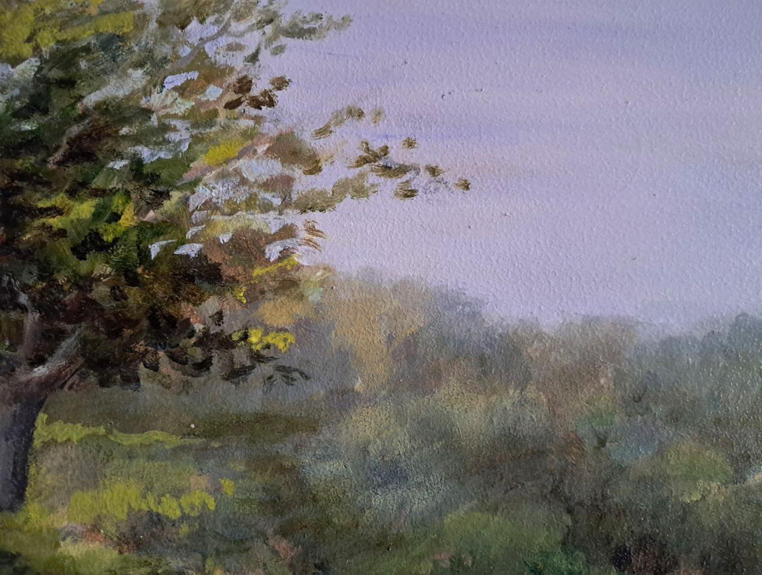 Original oil painting – “On banks of the river Uzh”. Oil on primed fiberboard 17.5 x 13.5 in - Image 3