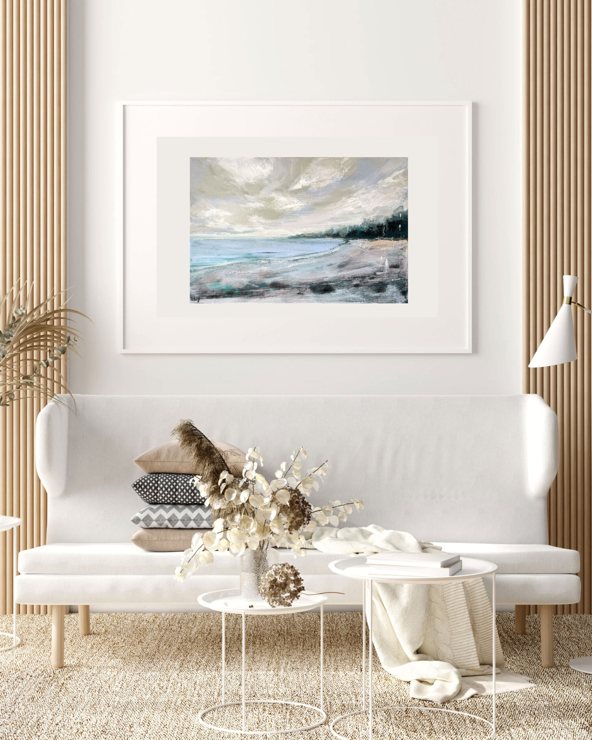 Contemporary Acrylic Painting Modern Landscape "Lullaby of the lake", 40x60 cm - Image 5