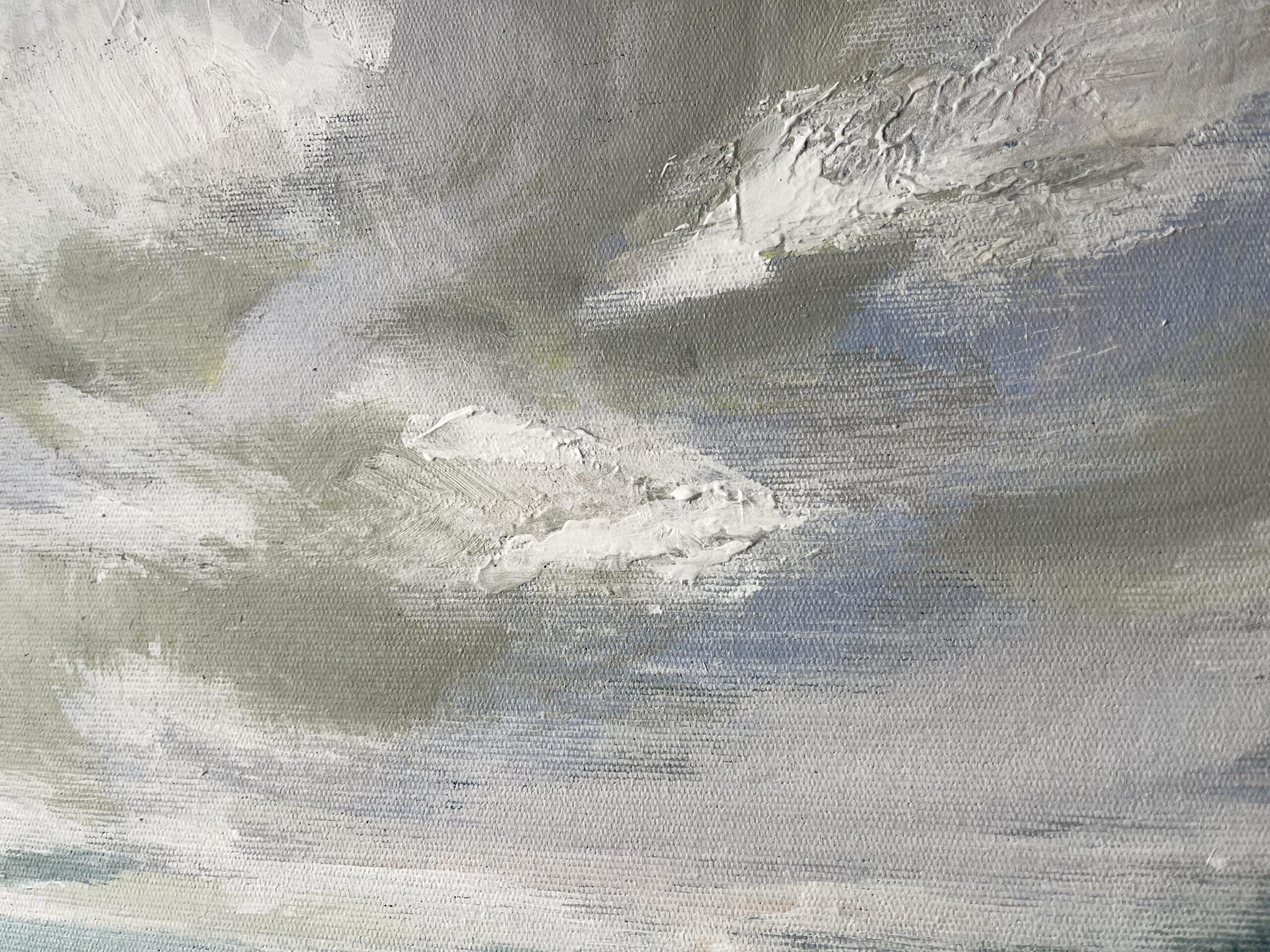 Contemporary Acrylic Painting Modern Landscape "Lullaby of the lake", 40x60 cm - Image 3