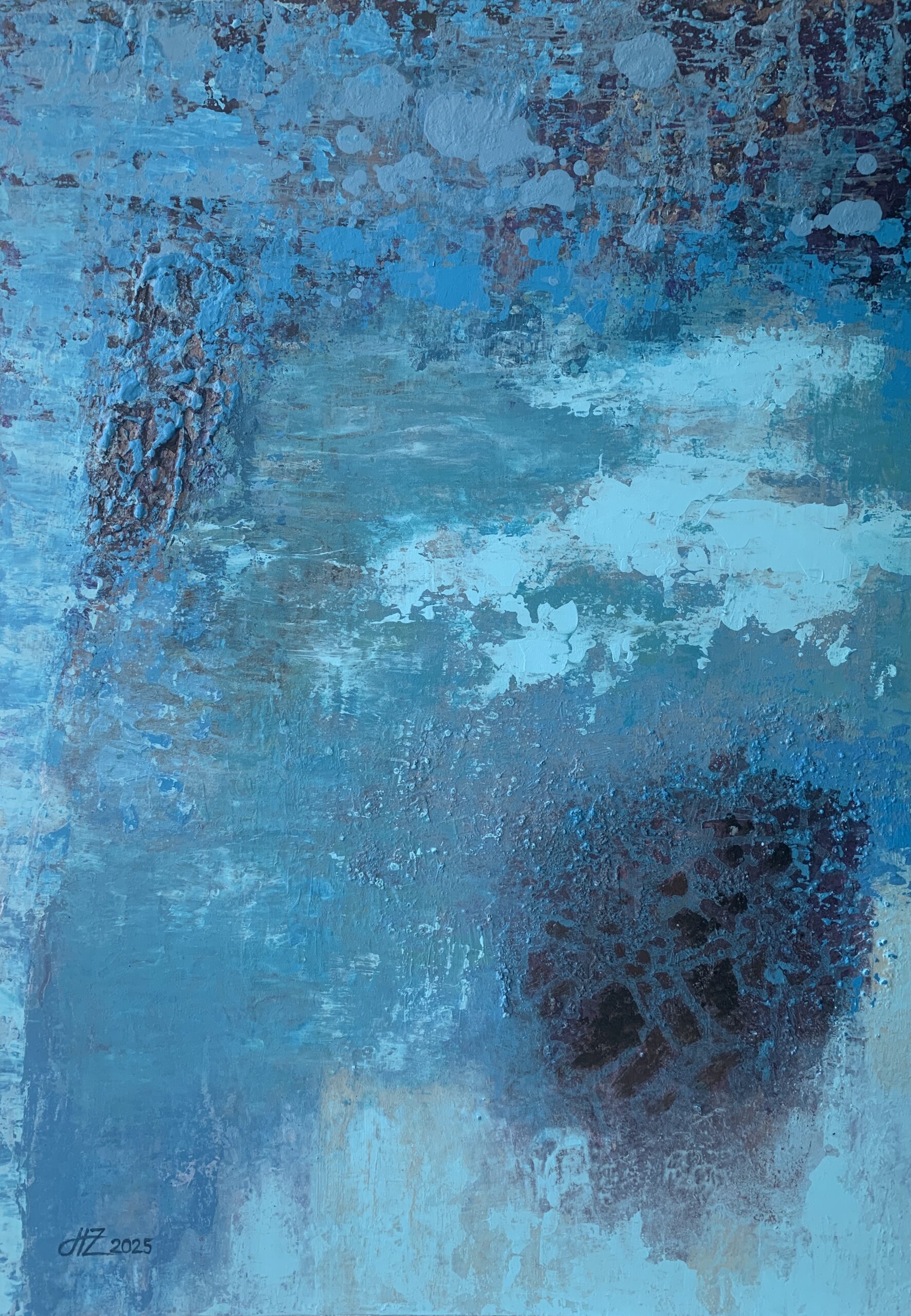 Abstract Acrylic Painting On Hardboard