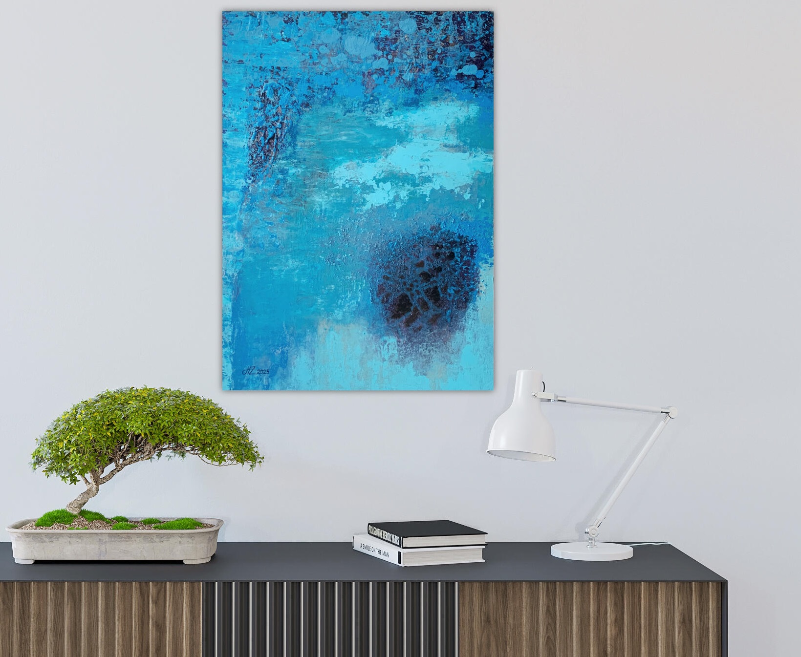 Abstract Acrylic Painting On Hardboard