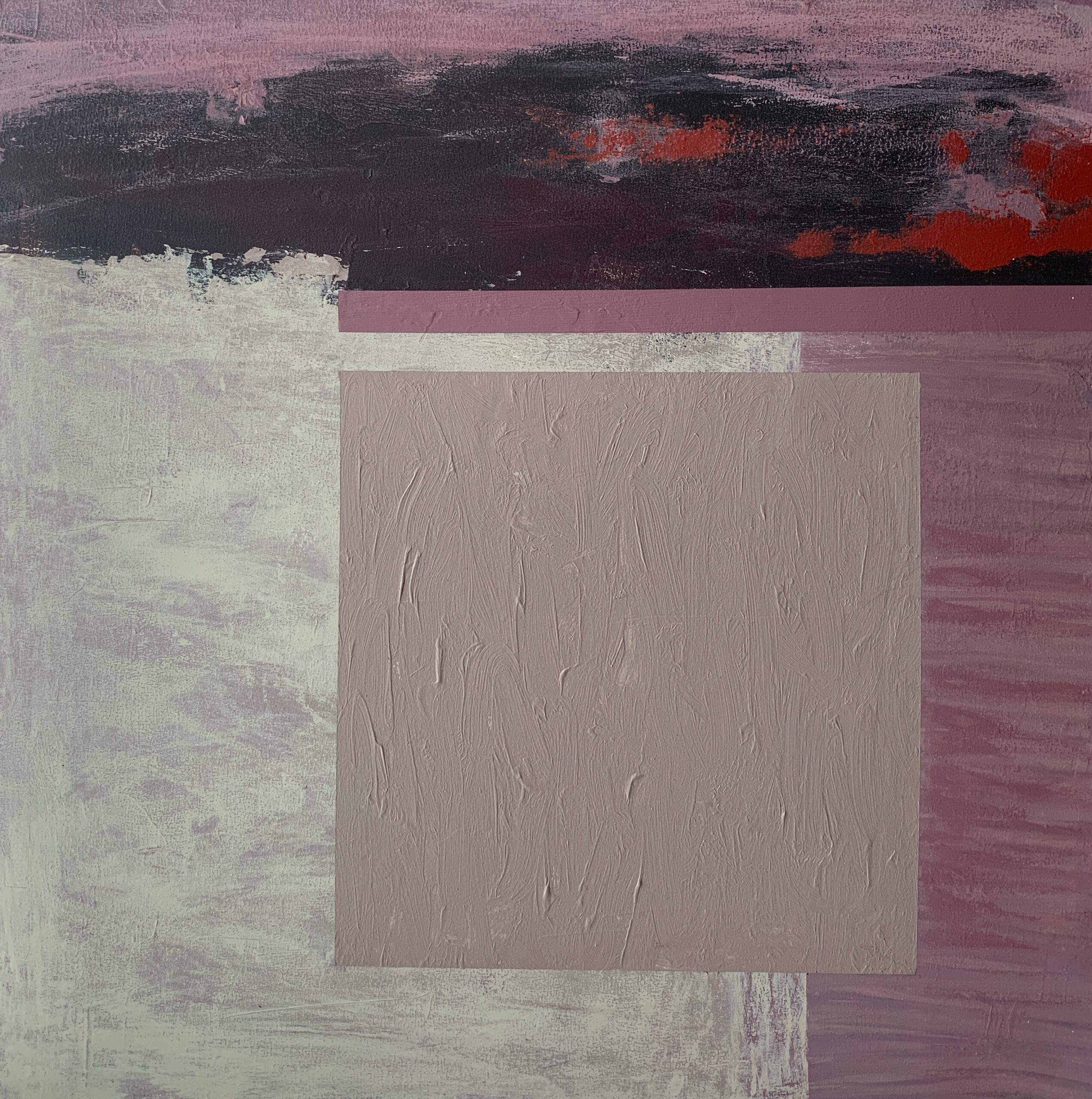 Abstract Acrylic Painting On Hardboard “Silence” 15,7 x 15,7 inches (40 x 40 см)