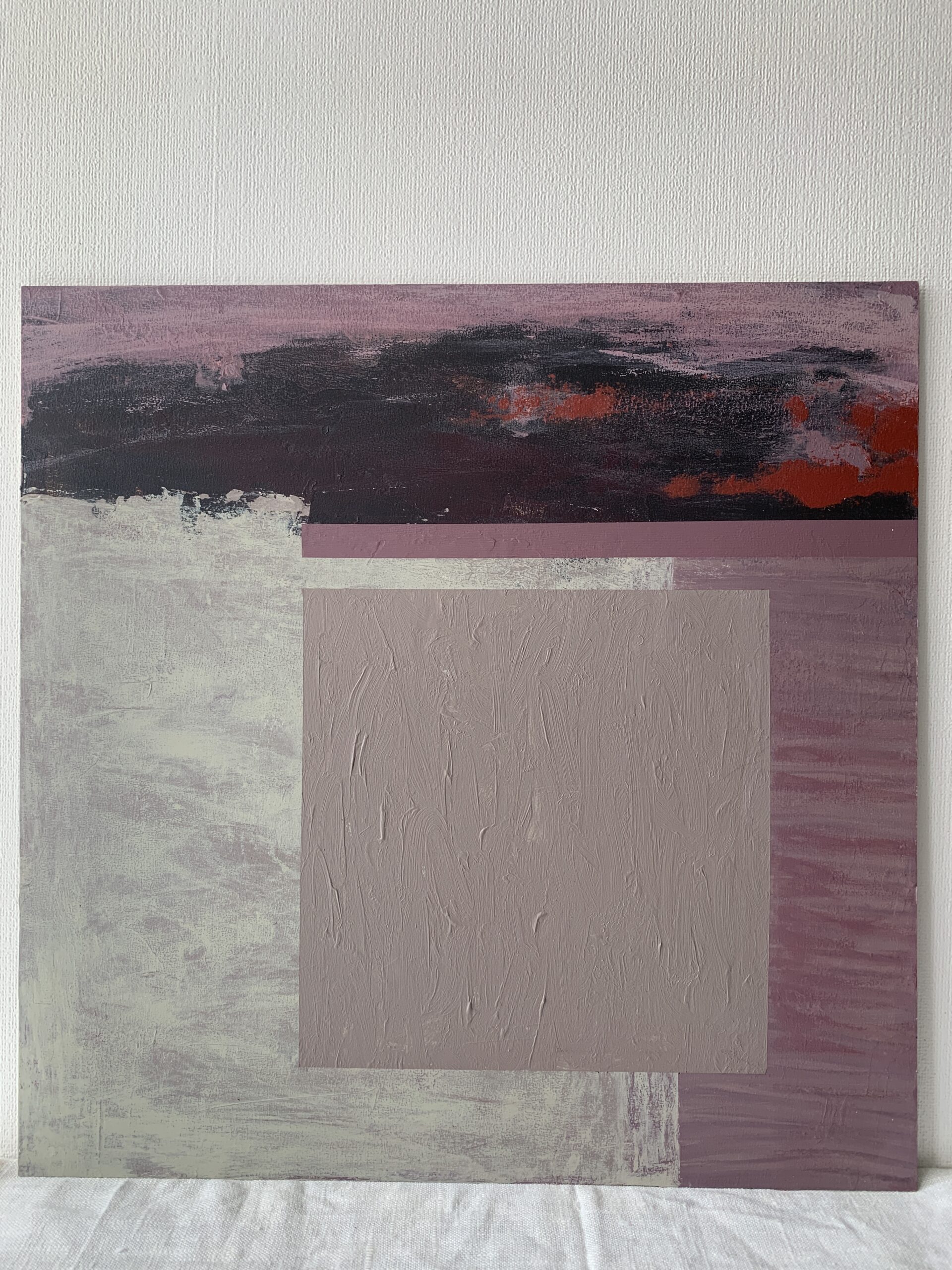 Abstract Acrylic Painting On Hardboard “Silence” 15,7 x 15,7 inches (40 x 40 см)