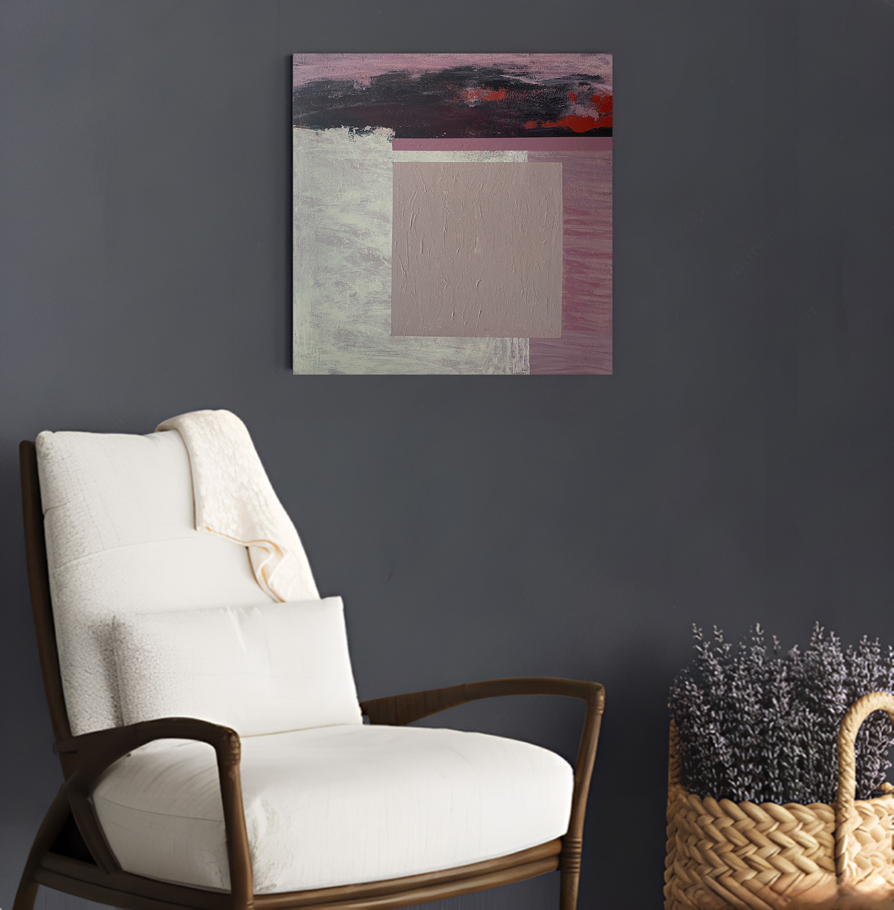 Abstract Acrylic Painting On Hardboard “Silence” 15,7 x 15,7 inches (40 x 40 см)