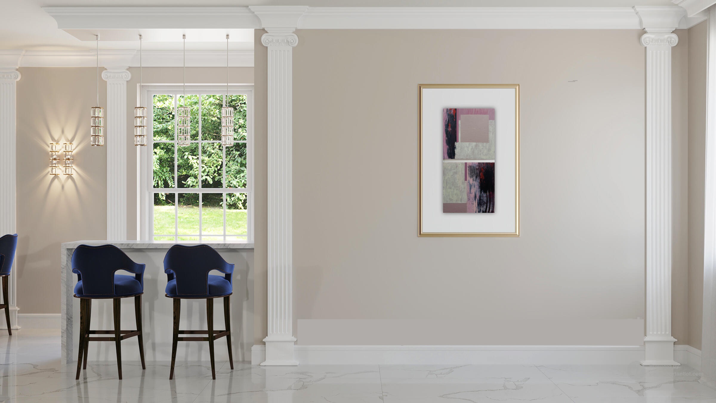 Abstract Acrylic Painting On Hardboard “Silence” 15,7 x 15,7 inches (40 x 40 см)