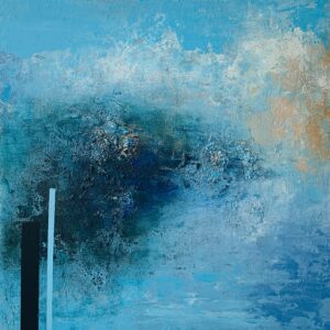 Abstract Acrylic Painting On Hardboard “Horizon” 15,7 x 15,7 inches (40 x 40 см)