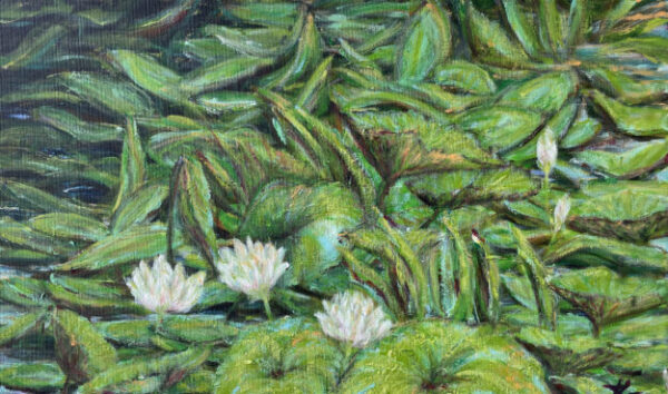 Canvas Painting ‘Precious Water Lilies’ – Vibrant Floral Art
