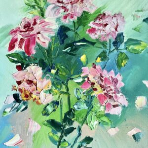 oil painting Dancing Roses 40x60 cm, 16x24 in, one of a kind art