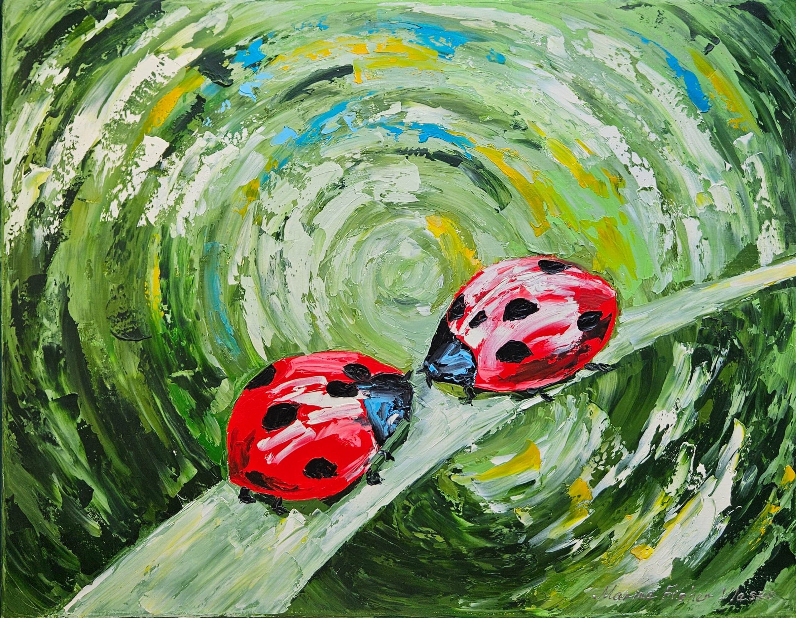 Картина Марины Фишер «Божьи коровки в Калейдоскопе» получила приз зрительских симпатий