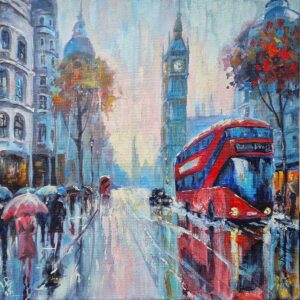 original acrylic painting London cityscape by Marina Beikmane