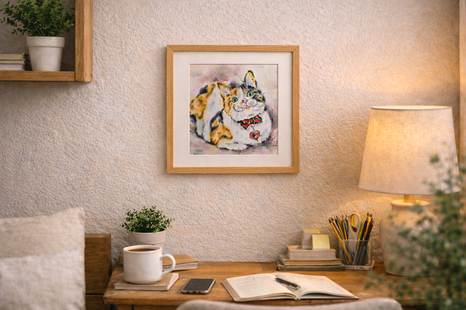 Calico Cat - Original Watercolor Painting - Image 4