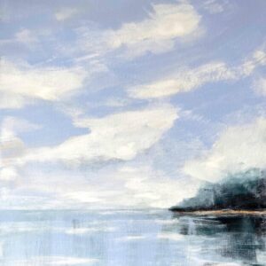 Blue Sky and Transparent Lake Landscape