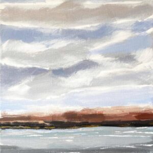 Spring River Landscape with Moving Clouds