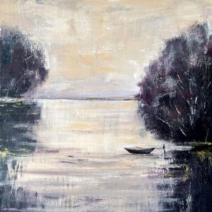 Trees and Boat on the Lake