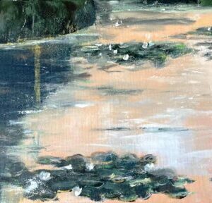 Waterlilies Sunset on the Pond