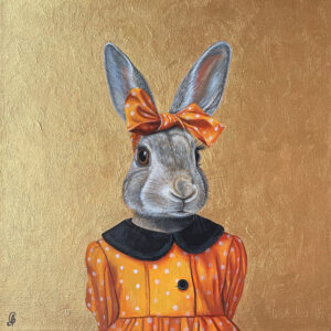 Marigold Rabbit. Original Acrylic Painting.