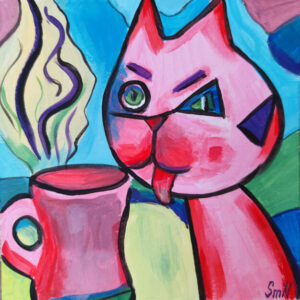 My cat loves coffee.