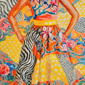 Fashion Dress Zebra Pattern Floral