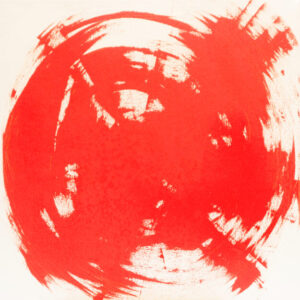 Original painting red poppy abstract flower oil on canvas by Marina Fisher