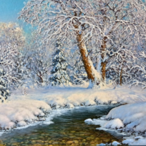 Original painting winter landscape oil on canvas by Ihor Panteleiev