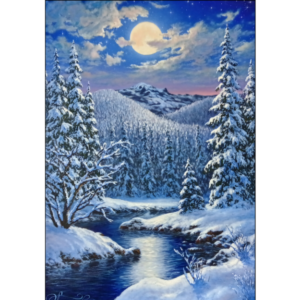 Original painting winter landscape, oil on canvas by Ihor Panteleiev.
